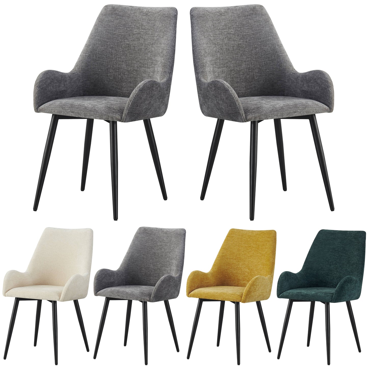 MOF Set of 2 Dining Chairs with Armrests Style: 2502