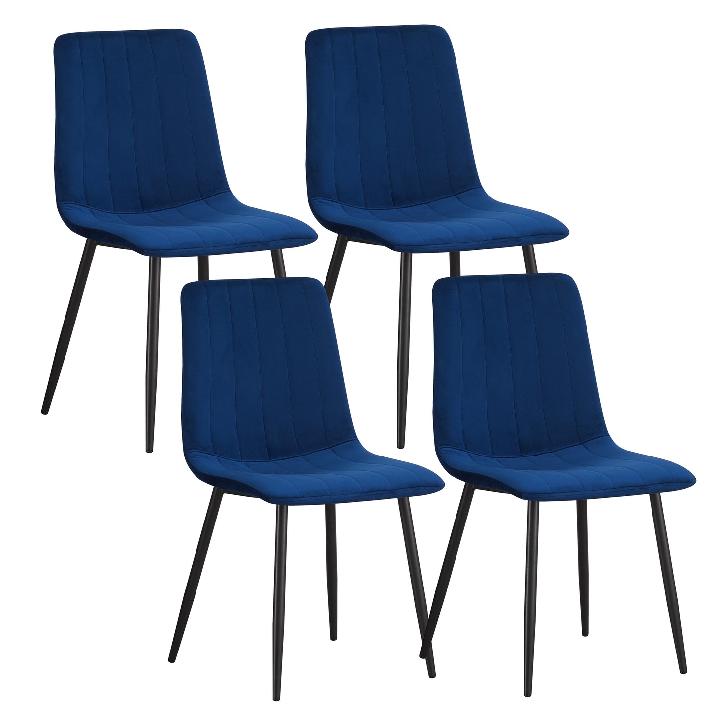 MOF Milan Velvet Dining Chair Navy (Set of x1, x2, x4 Chairs)