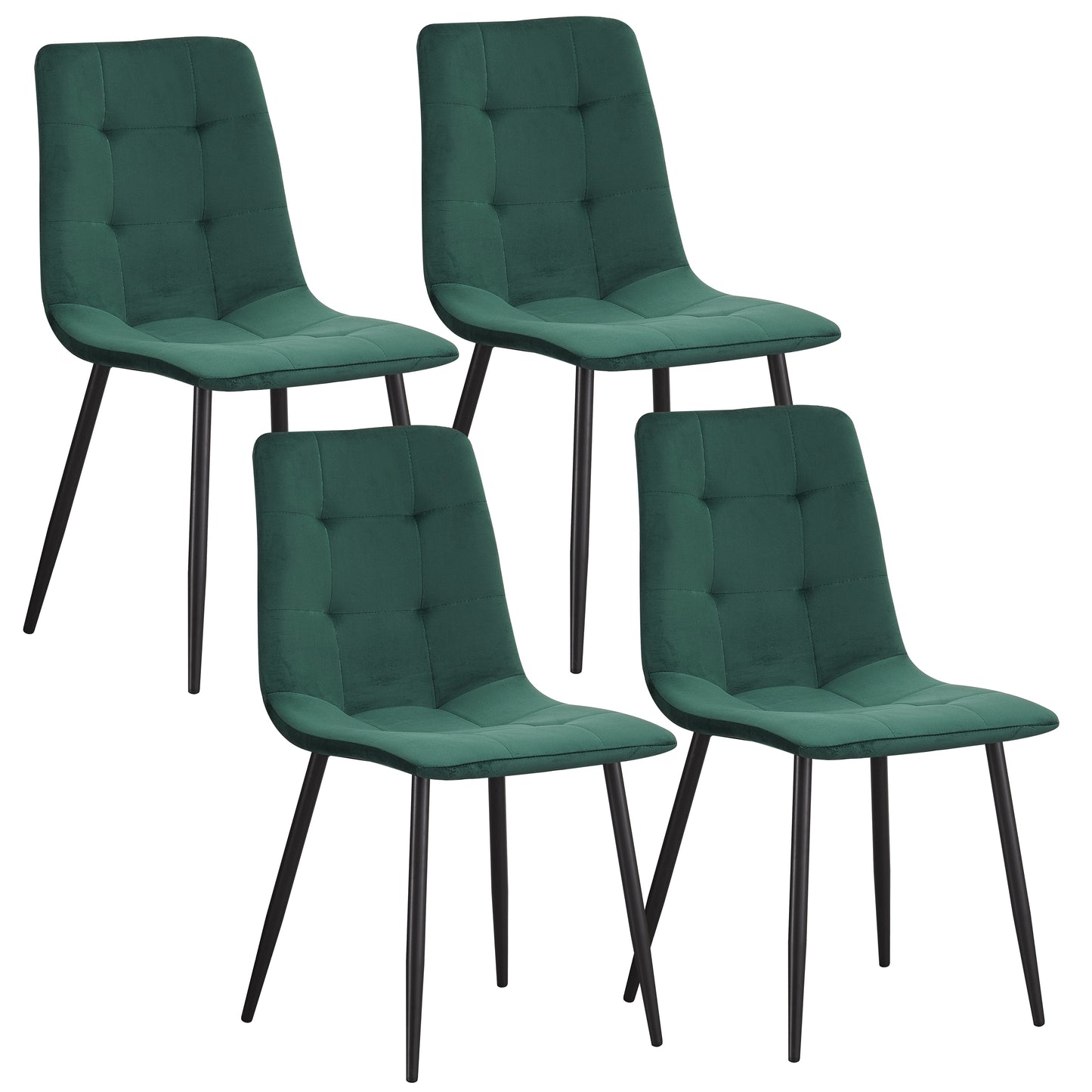 MOF Florence Velvet Dining Chair Green (Set of x1, x2, x4 Chairs)