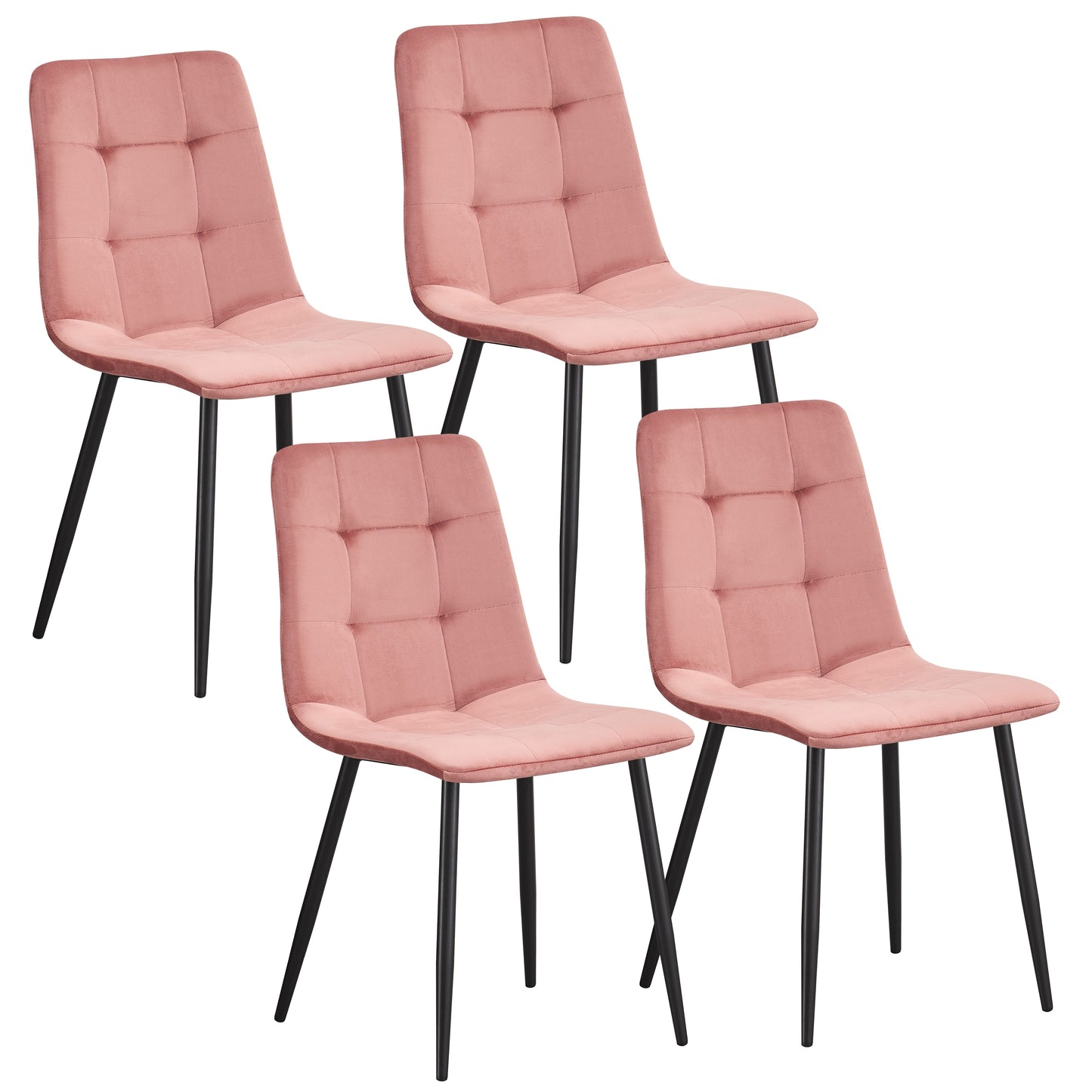 MOF Florence Velvet Dining Chair Pink (Set of x1, x2, x4 Chairs)