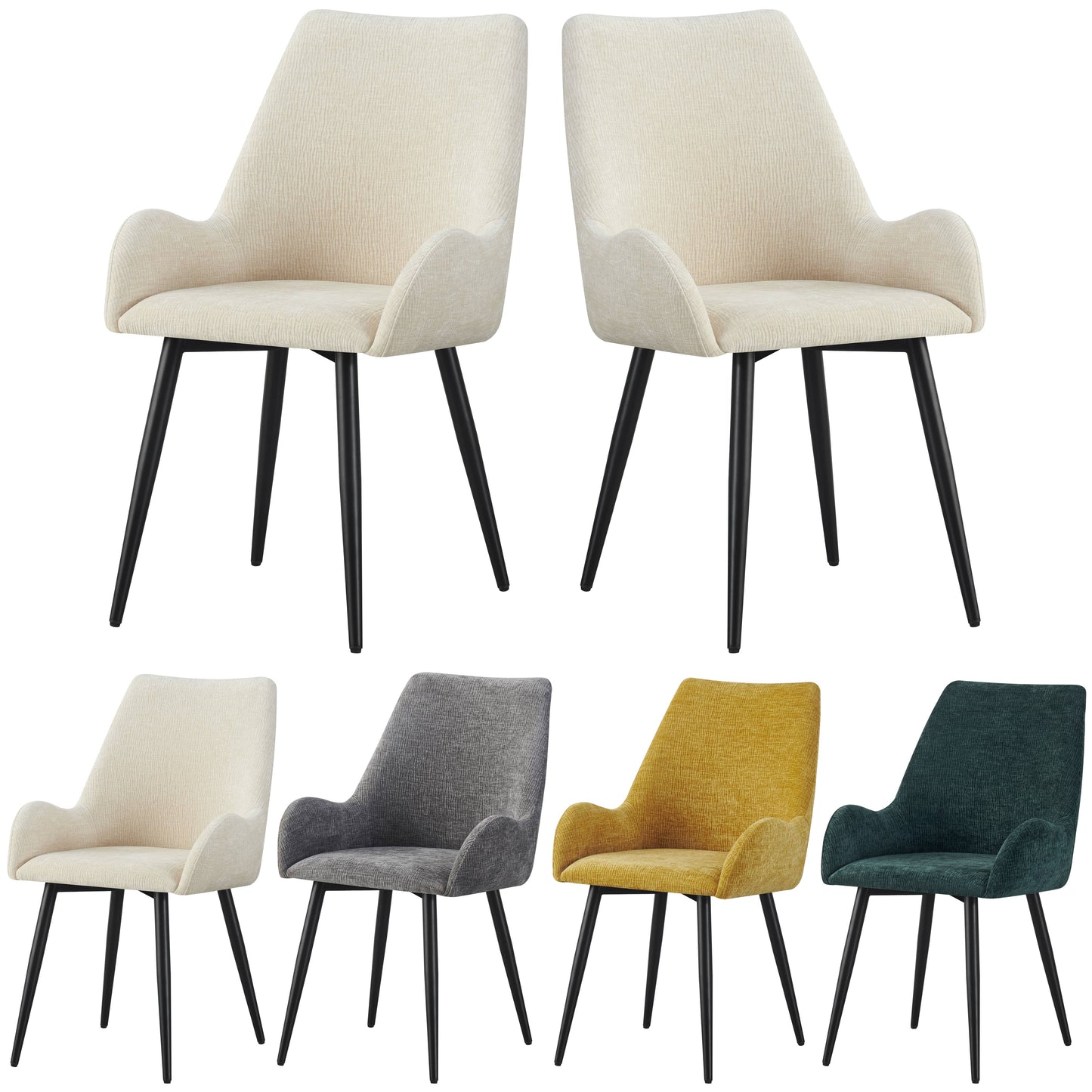 MOF Set of 2 Dining Chairs with Armrests  Style: 2502