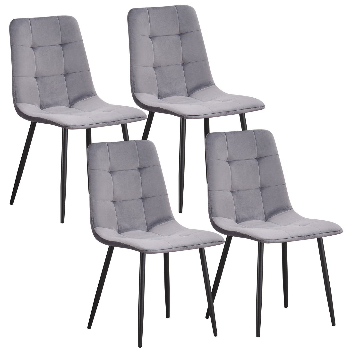 MOF Florence Velvet Dining Chair Grey (Set of x1, x2, x4 Chairs)