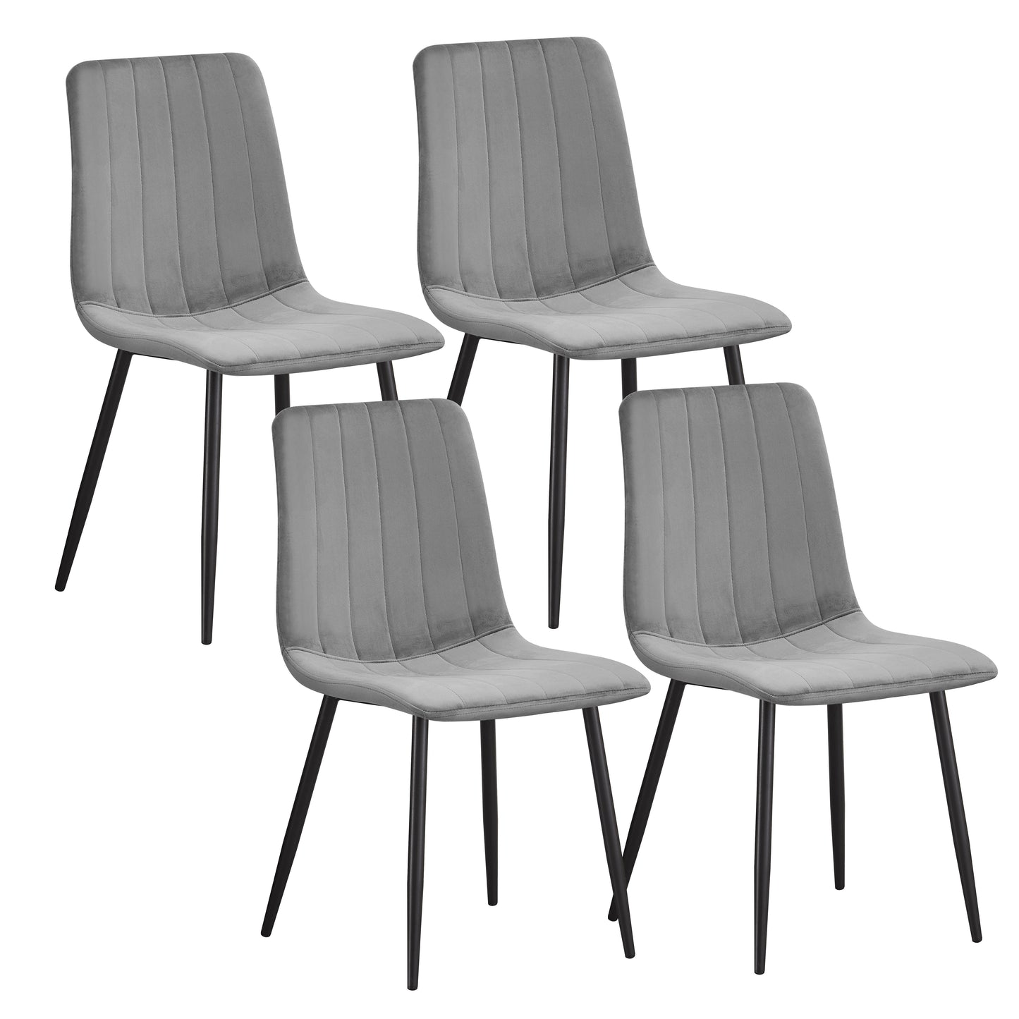 MOF Milan Velvet Dining Chair Grey (Set of x1, x2, x4 Chairs)