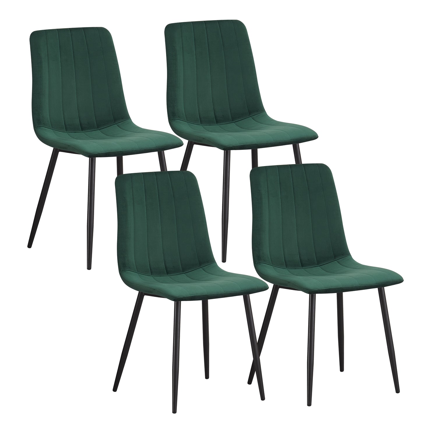 MOF Milan Velvet Dining Chair Green (Set of x1, x2, x4 Chairs)