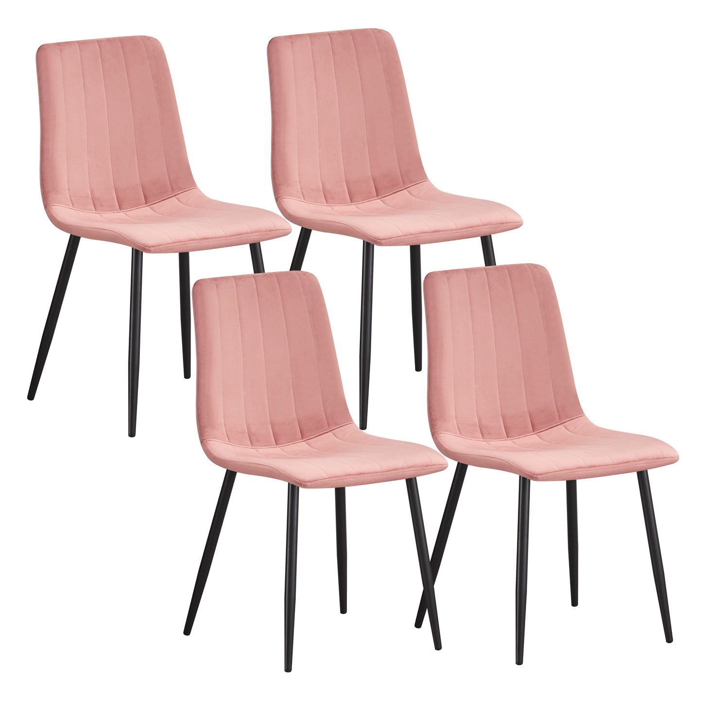 MOF Milan Velvet Dining Chair Pink (Set of x1, x2, x4 Chairs)