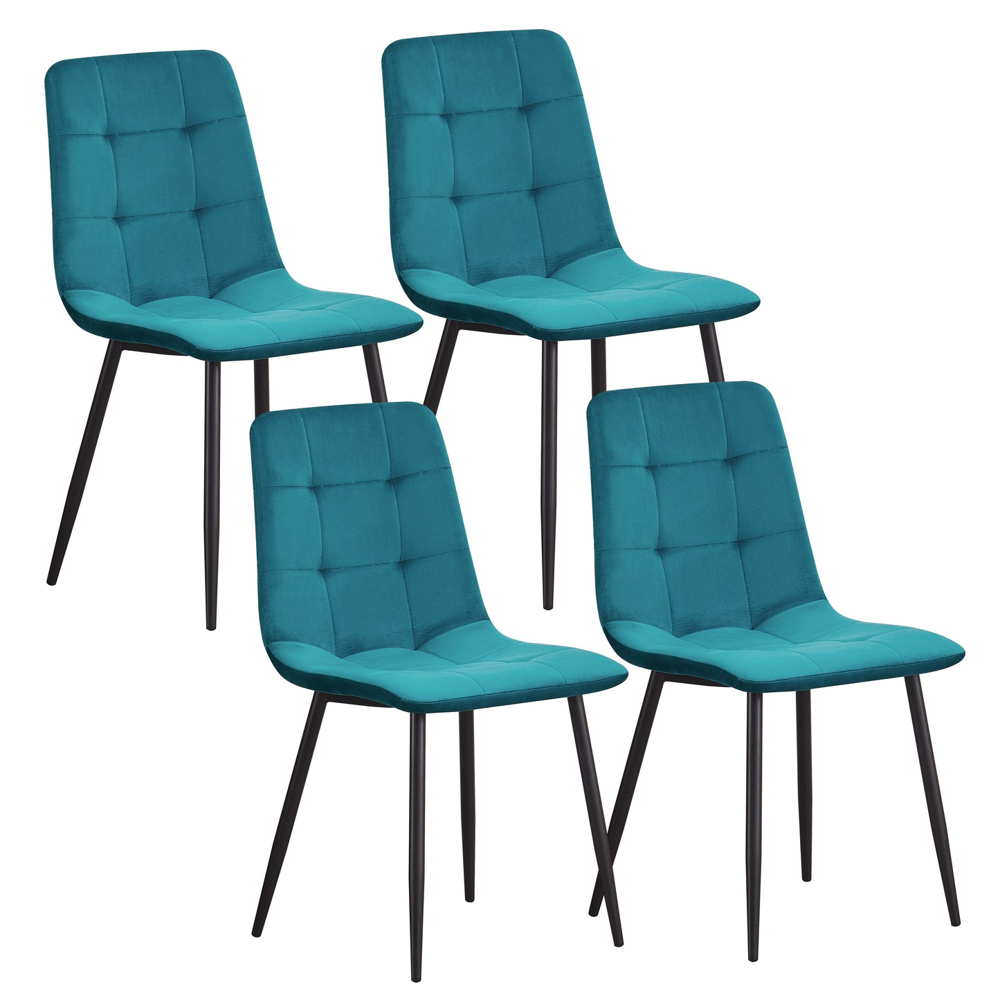 MOF Florence Velvet Dining Chair Teal (Set of x1, x2, x4 Chairs)
