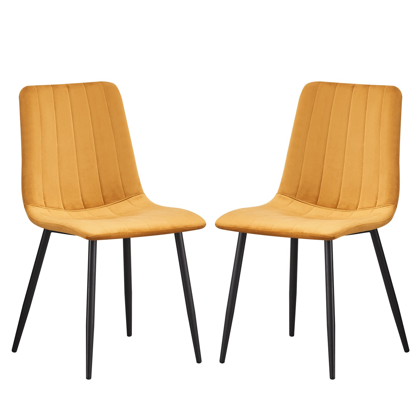 MOF Milan Velvet Dining Chair Yellow (Set of x1, x2, x4 Chairs)