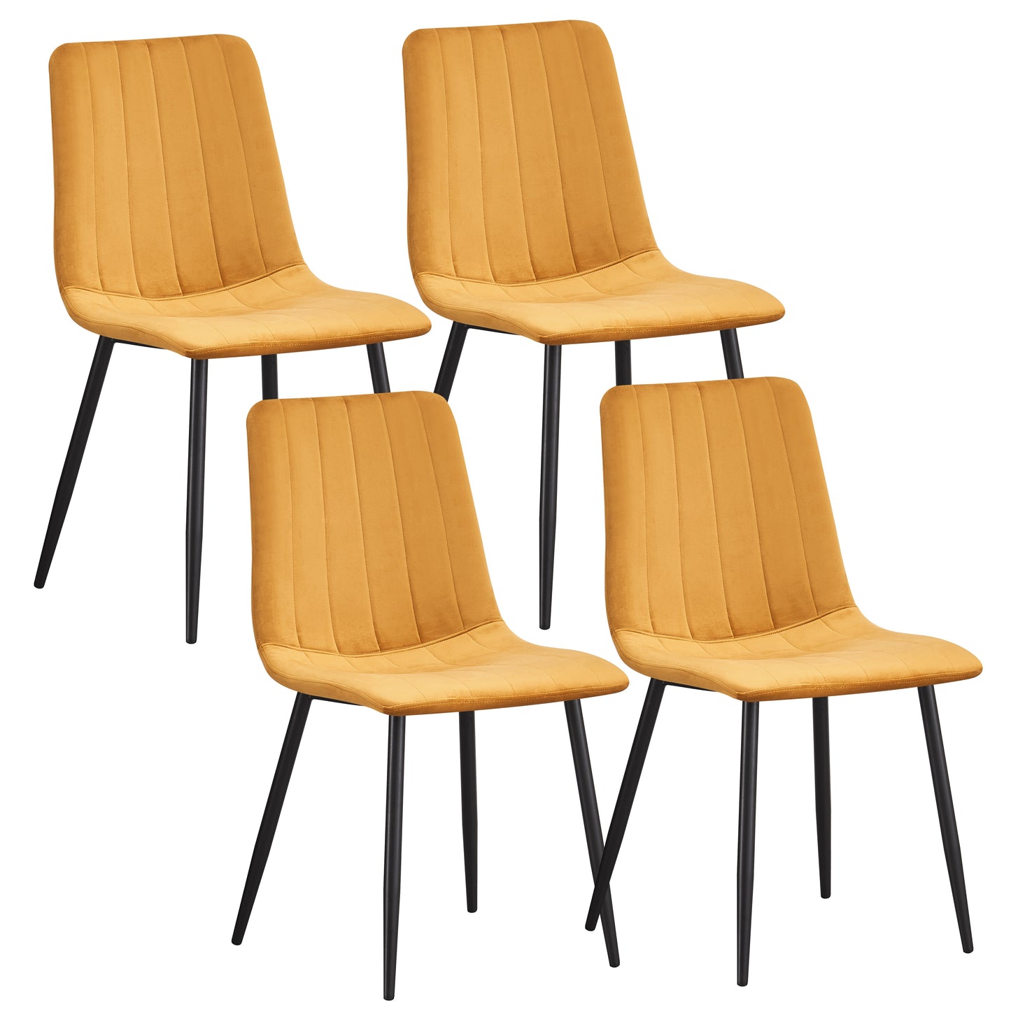 MOF Milan Velvet Dining Chair Yellow (Set of x1, x2, x4 Chairs)