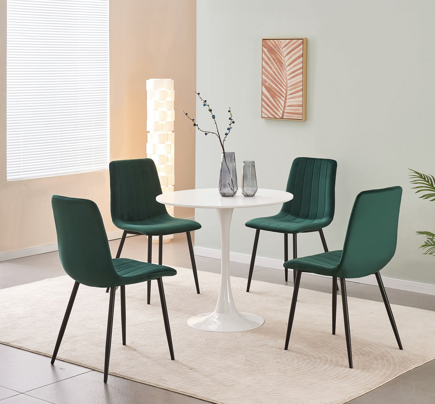 MOF Milan Velvet Dining Chair Green (Set of x1, x2, x4 Chairs)