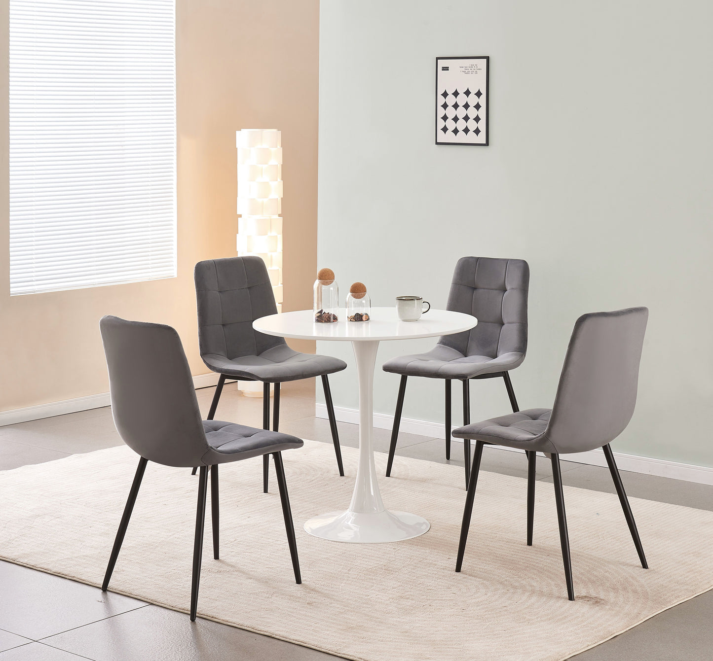 MOF Florence Velvet Dining Chair Grey (Set of x1, x2, x4 Chairs)