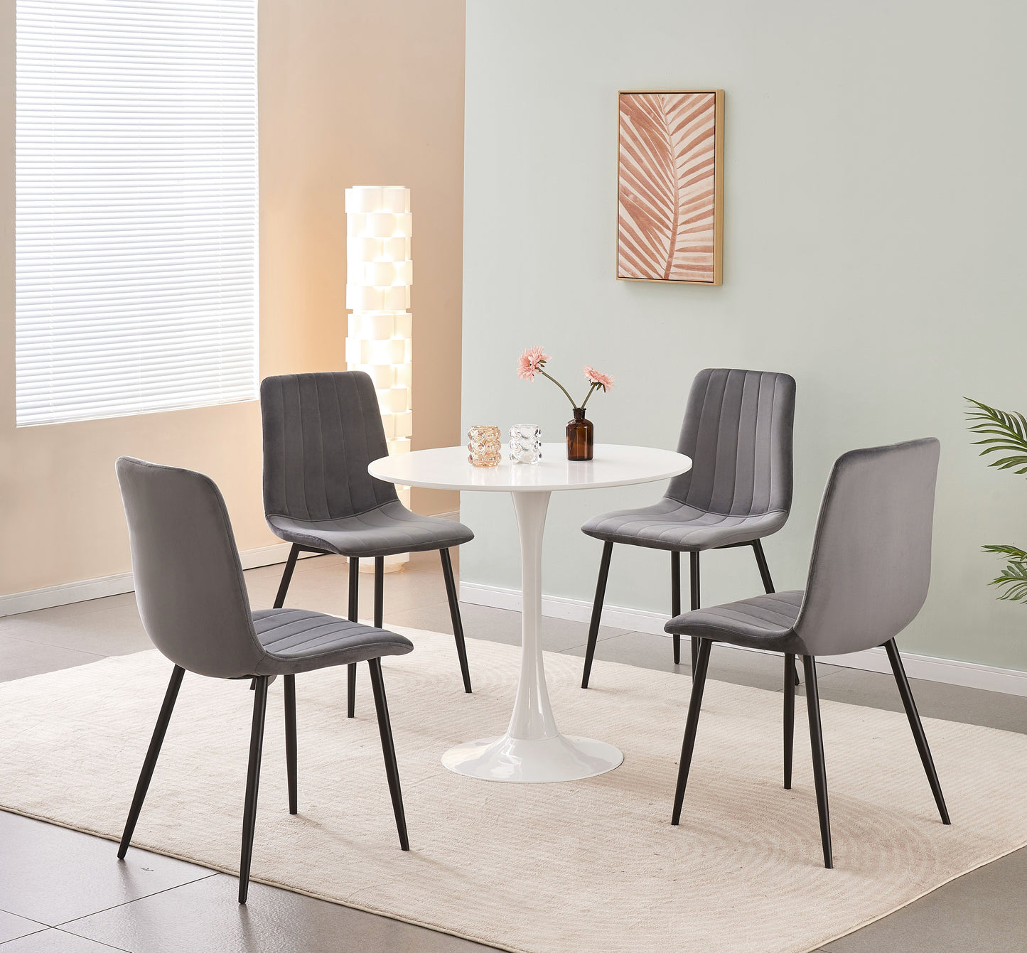 MOF Milan Velvet Dining Chair Grey (Set of x1, x2, x4 Chairs)