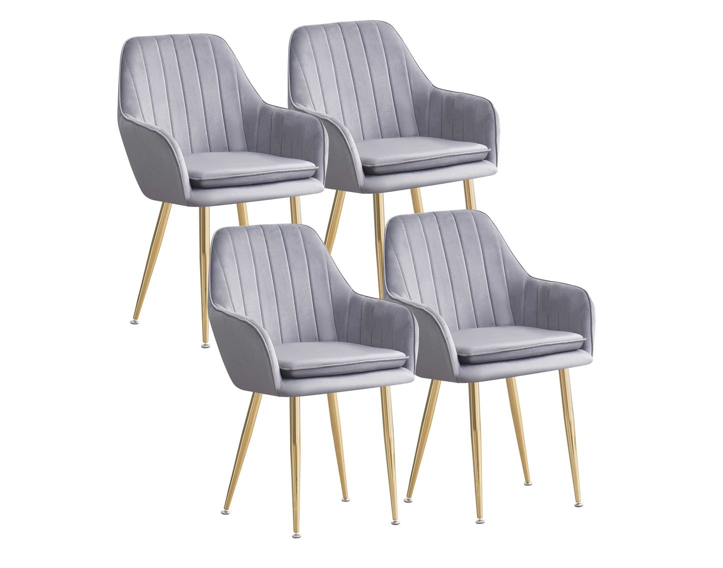 MOF Set of 4 Luxury French Velvet Dining Chair T05