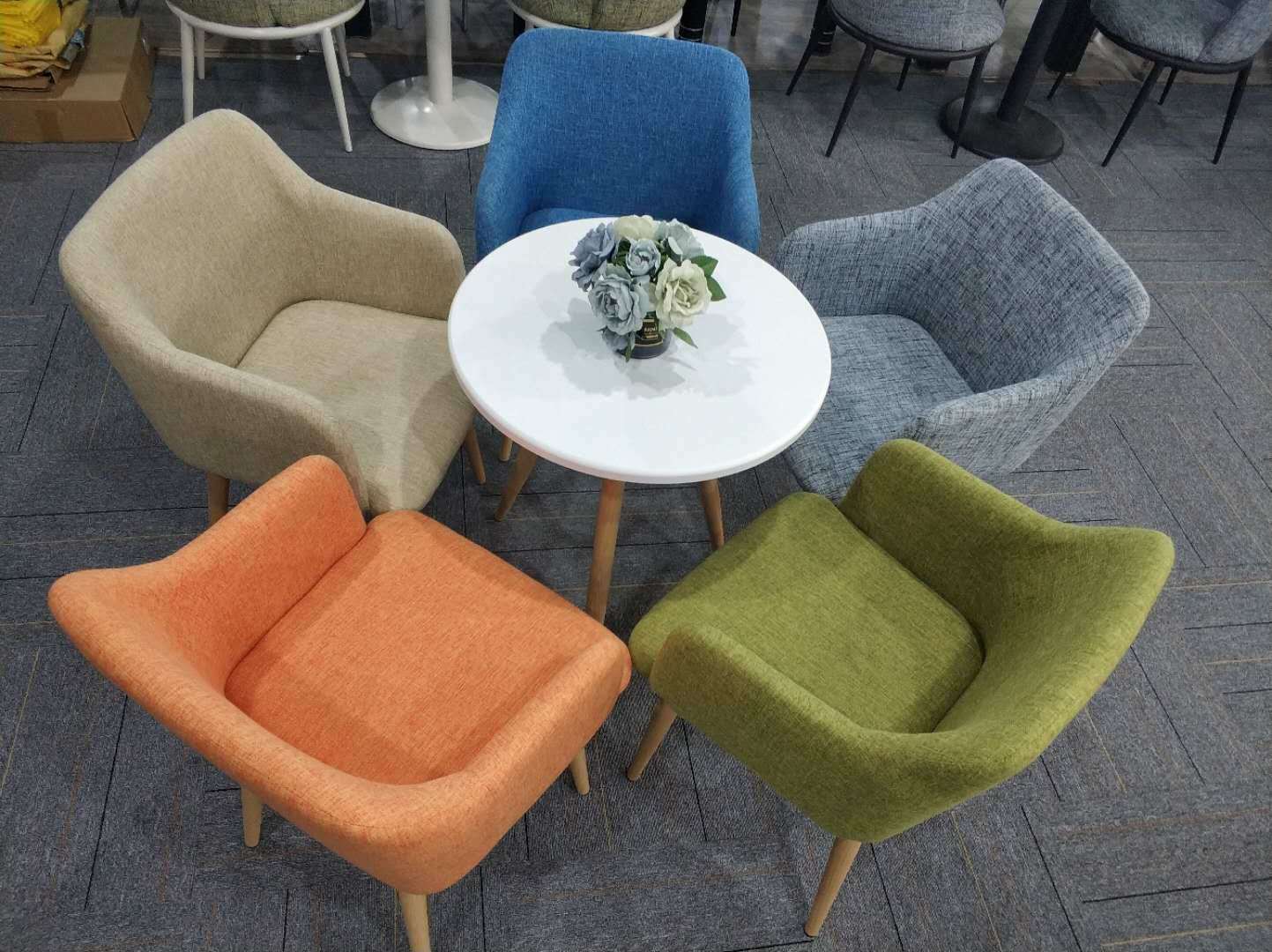 MOF Fabric Tub Chair Armchair Dining Chair K5