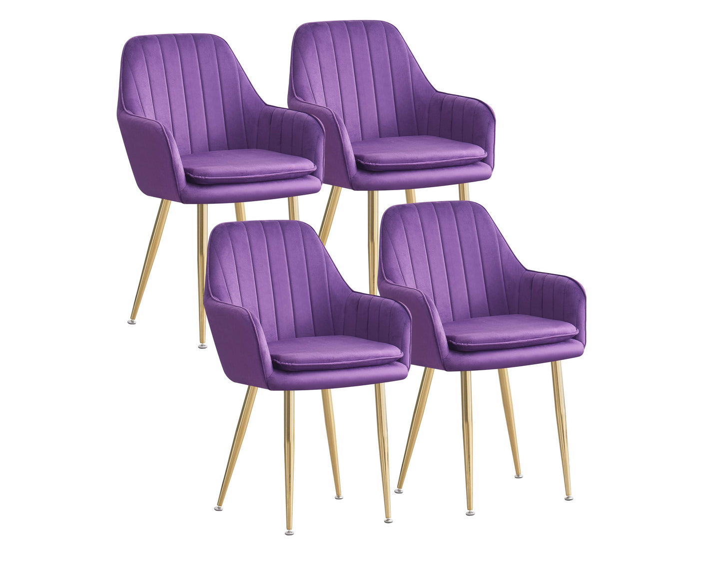 MOF Set of 4 Luxury French Velvet Dining Chair T05