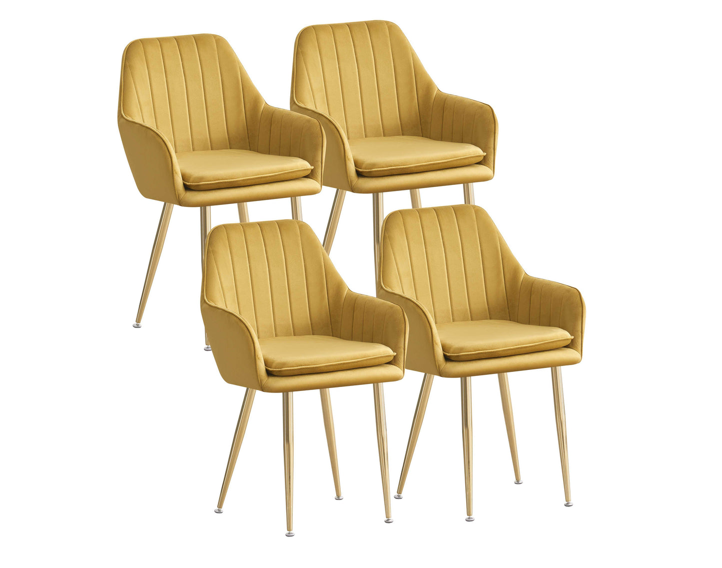 MOF Set of 4 Luxury French Velvet Dining Chair T05